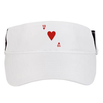 Ten Of Hearts Design Blackjack Cards Poker Adult Drive Performance Visor