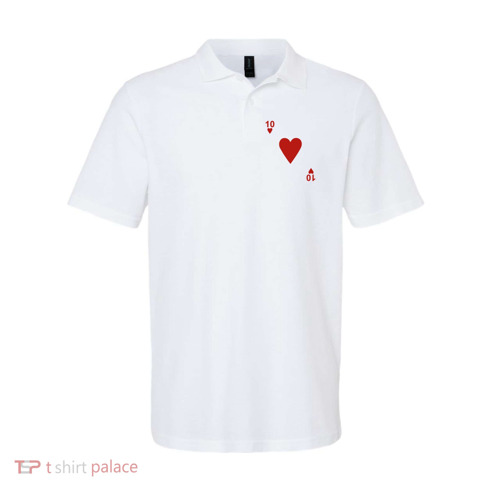 Ten Of Hearts Design Blackjack Cards Poker Polo
