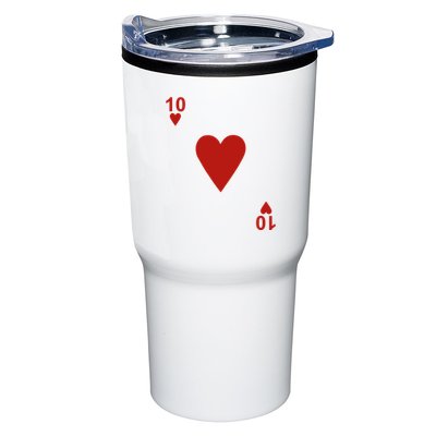 Ten Of Hearts Design Blackjack Cards Poker Tumbler