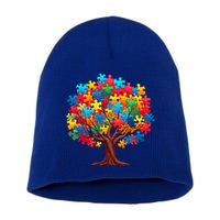 Tree Of Hope Autism Awareness Funny Support Puzzle Great Gift Short Acrylic Beanie