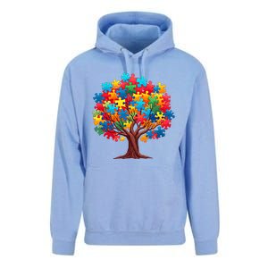 Tree Of Hope Autism Awareness Funny Support Puzzle Great Gift Unisex Surf Hoodie