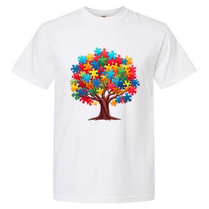 Tree Of Hope Autism Awareness Funny Support Puzzle Great Gift Garment-Dyed Heavyweight T-Shirt