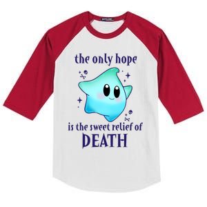 The Only Hope Is The Sweet Relief Of Death Luma Star Kids Colorblock Raglan Jersey