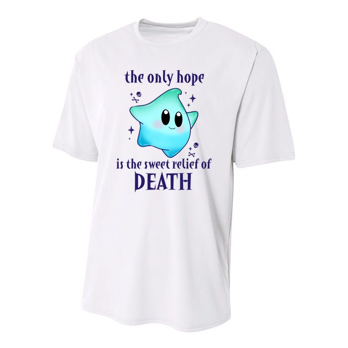 The Only Hope Is The Sweet Relief Of Death Luma Star Youth Performance Sprint T-Shirt