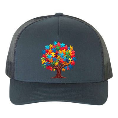 Tree Of Hope Autism Awareness Funny Support Puzzle Great Gift Yupoong Adult 5-Panel Trucker Hat