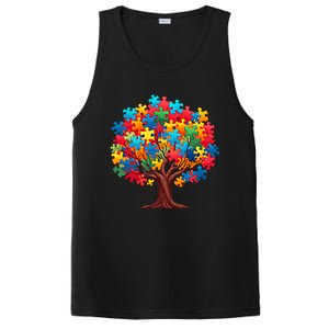 Tree Of Hope Autism Awareness Funny Support Puzzle Great Gift PosiCharge Competitor Tank