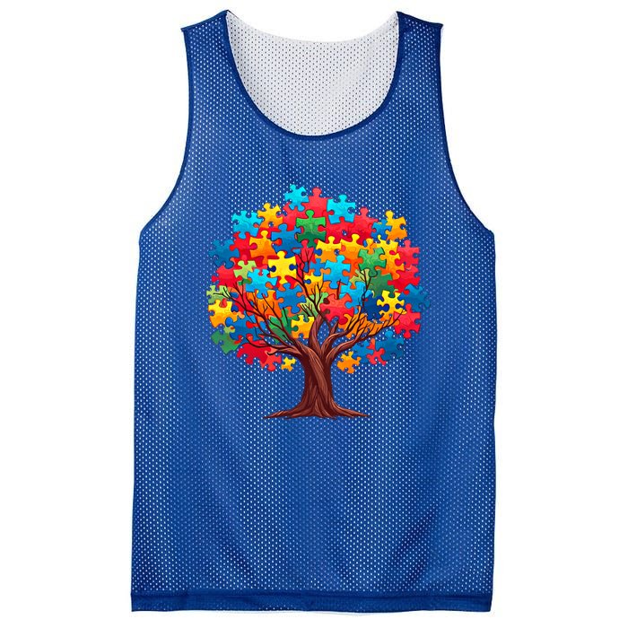 Tree Of Hope Autism Awareness Funny Support Puzzle Great Gift Mesh Reversible Basketball Jersey Tank