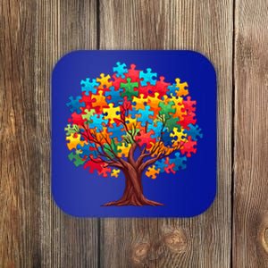 Tree Of Hope Autism Awareness Funny Support Puzzle Great Gift Coaster