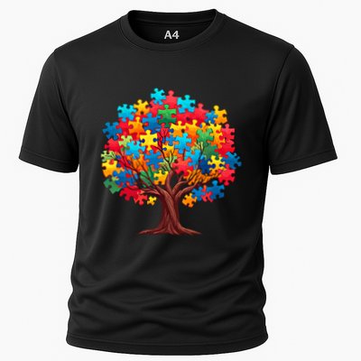 Tree Of Hope Autism Awareness Funny Support Puzzle Great Gift Performance Shirt