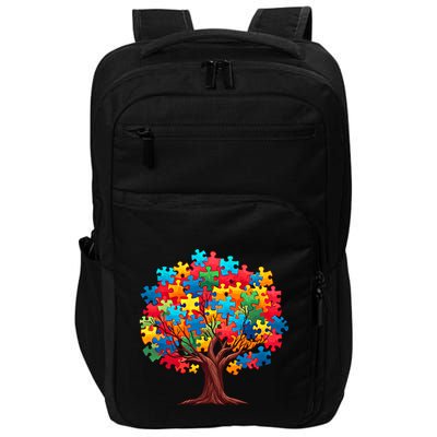 Tree Of Hope Autism Awareness Funny Support Puzzle Great Gift Impact Tech Backpack