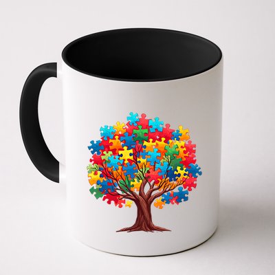 Tree Of Hope Autism Awareness Funny Support Puzzle Great Gift Mug
