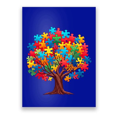 Tree Of Hope Autism Awareness Funny Support Puzzle Great Gift Poster