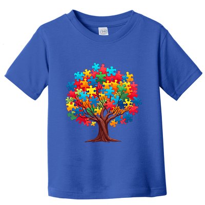 Tree Of Hope Autism Awareness Funny Support Puzzle Great Gift Toddler T-Shirt