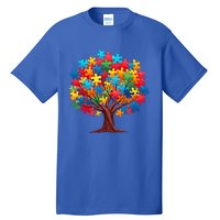 Tree Of Hope Autism Awareness Funny Support Puzzle Great Gift Tall T-Shirt