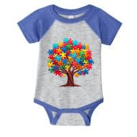 Tree Of Hope Autism Awareness Funny Support Puzzle Great Gift Infant Baby Jersey Bodysuit