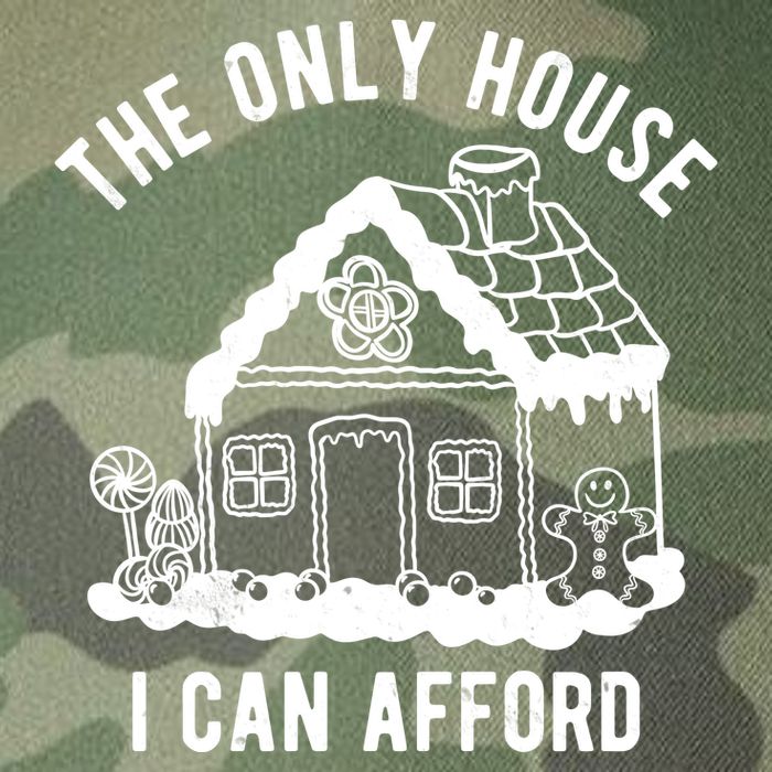The Only House I Can Afford Funny Gingerbread Christmas Legacy Tie Dye Trucker Hat
