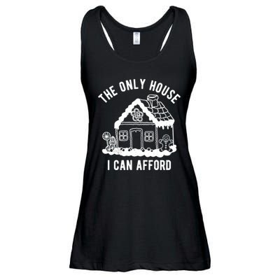 The Only House I Can Afford Funny Gingerbread Christmas Ladies Essential Flowy Tank