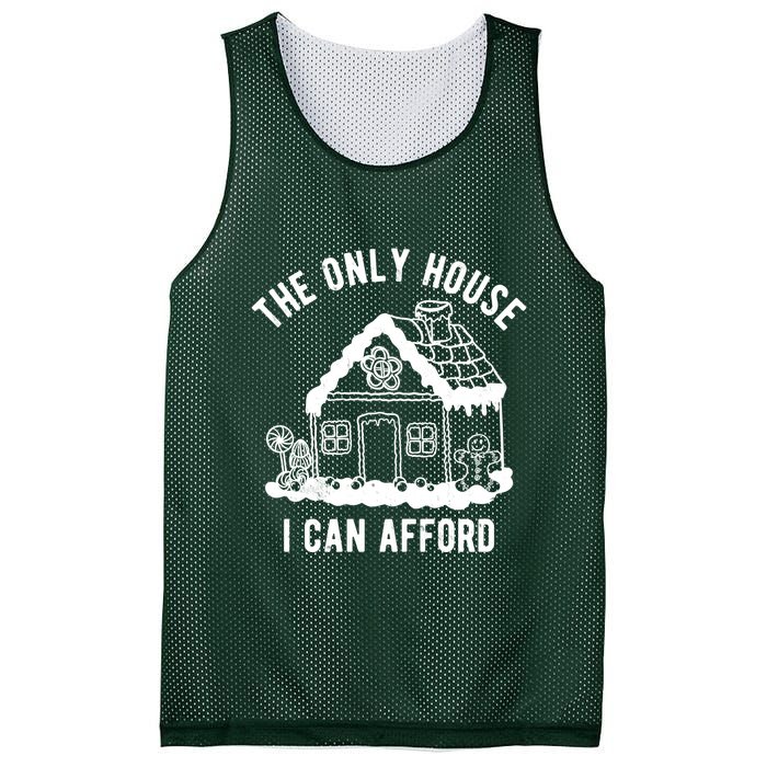 The Only House I Can Afford Funny Gingerbread Christmas Mesh Reversible Basketball Jersey Tank