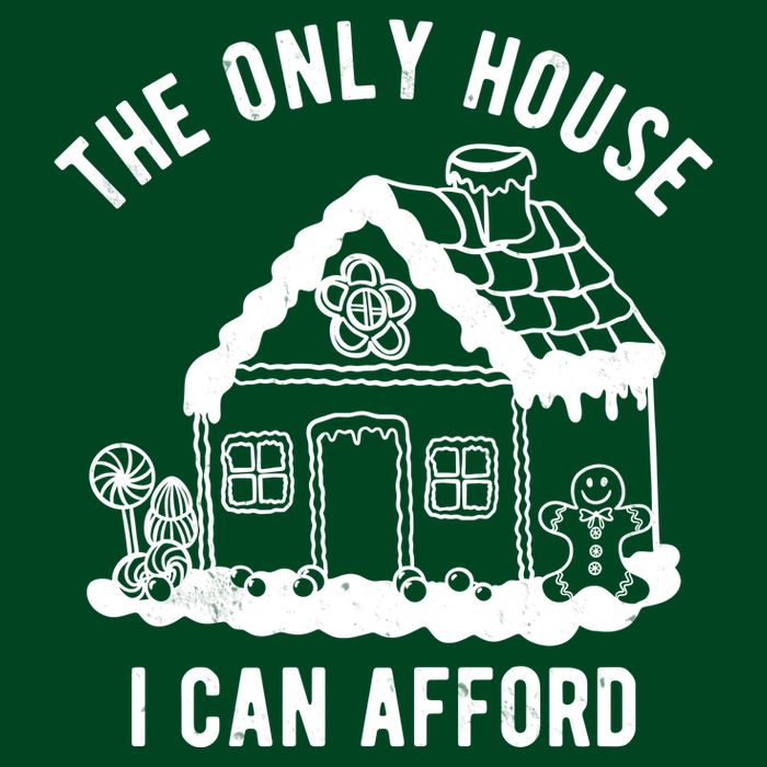 The Only House I Can Afford Funny Gingerbread Christmas Magnet