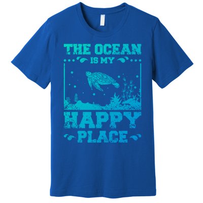 The Ocean Is My Happy Place Gift Premium T-Shirt