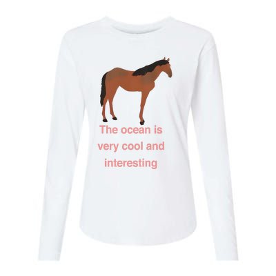 The Ocean Is Very Cool And Interesting Horse Womens Cotton Relaxed Long Sleeve T-Shirt