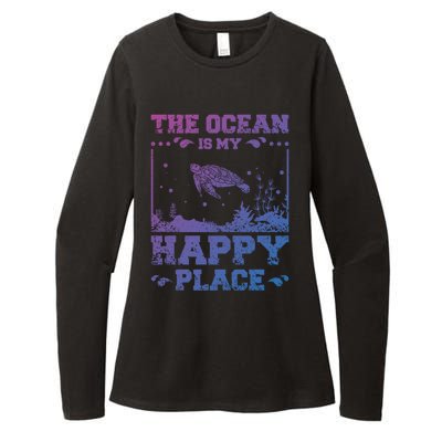 The Ocean Is My Happy Place Gift Womens CVC Long Sleeve Shirt