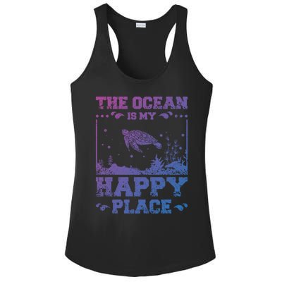 The Ocean Is My Happy Place Gift Ladies PosiCharge Competitor Racerback Tank