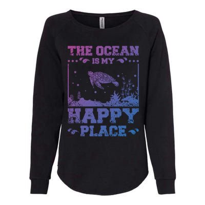 The Ocean Is My Happy Place Gift Womens California Wash Sweatshirt