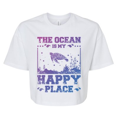 The Ocean Is My Happy Place Gift Bella+Canvas Jersey Crop Tee