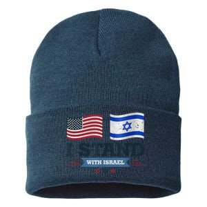 The Original I Stand With Israel, Israel USA Shirt 2 Sustainable Knit Beanie