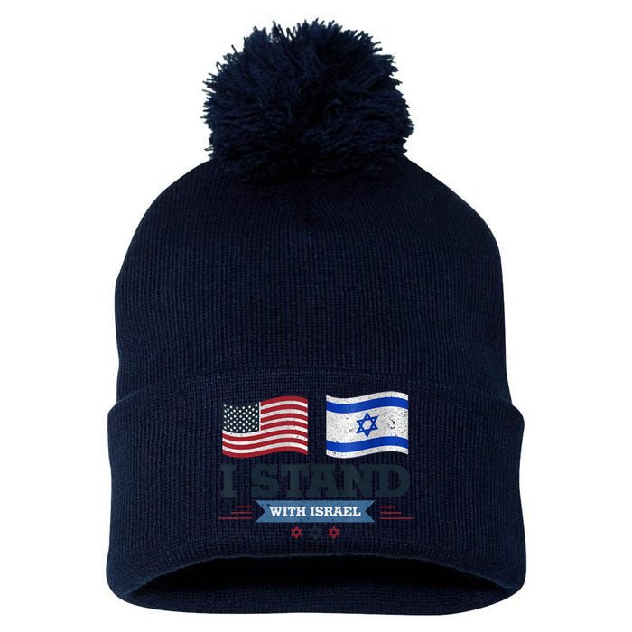 The Original I Stand With Israel, Israel USA Shirt 2 Pom Pom 12in Knit Beanie