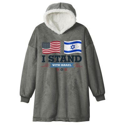 The Original I Stand With Israel Israel Usa Hooded Wearable Blanket