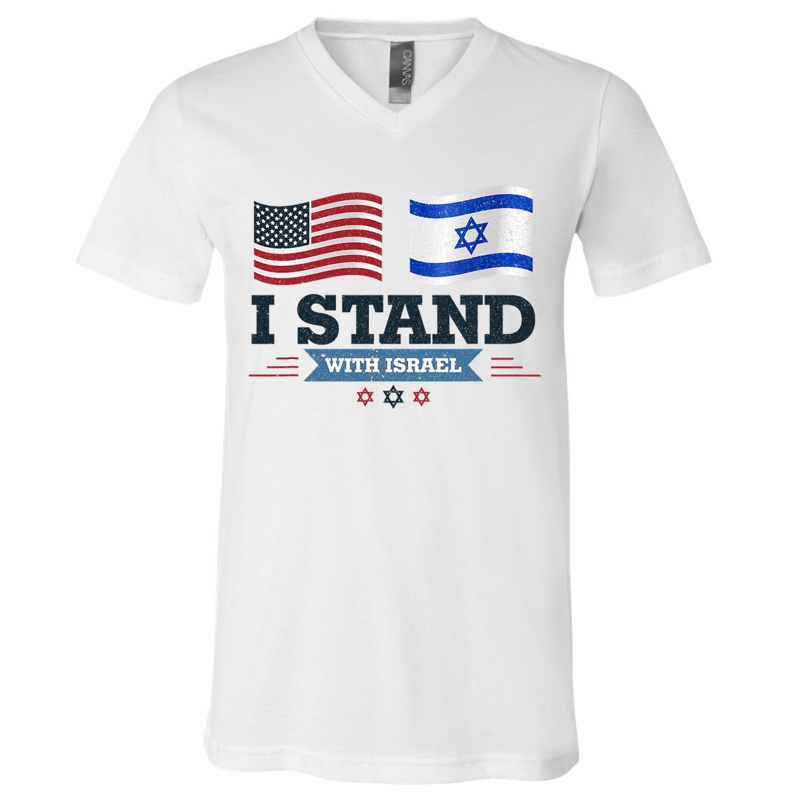 The Original I Stand With Israel Israel Usa V-Neck T-Shirt