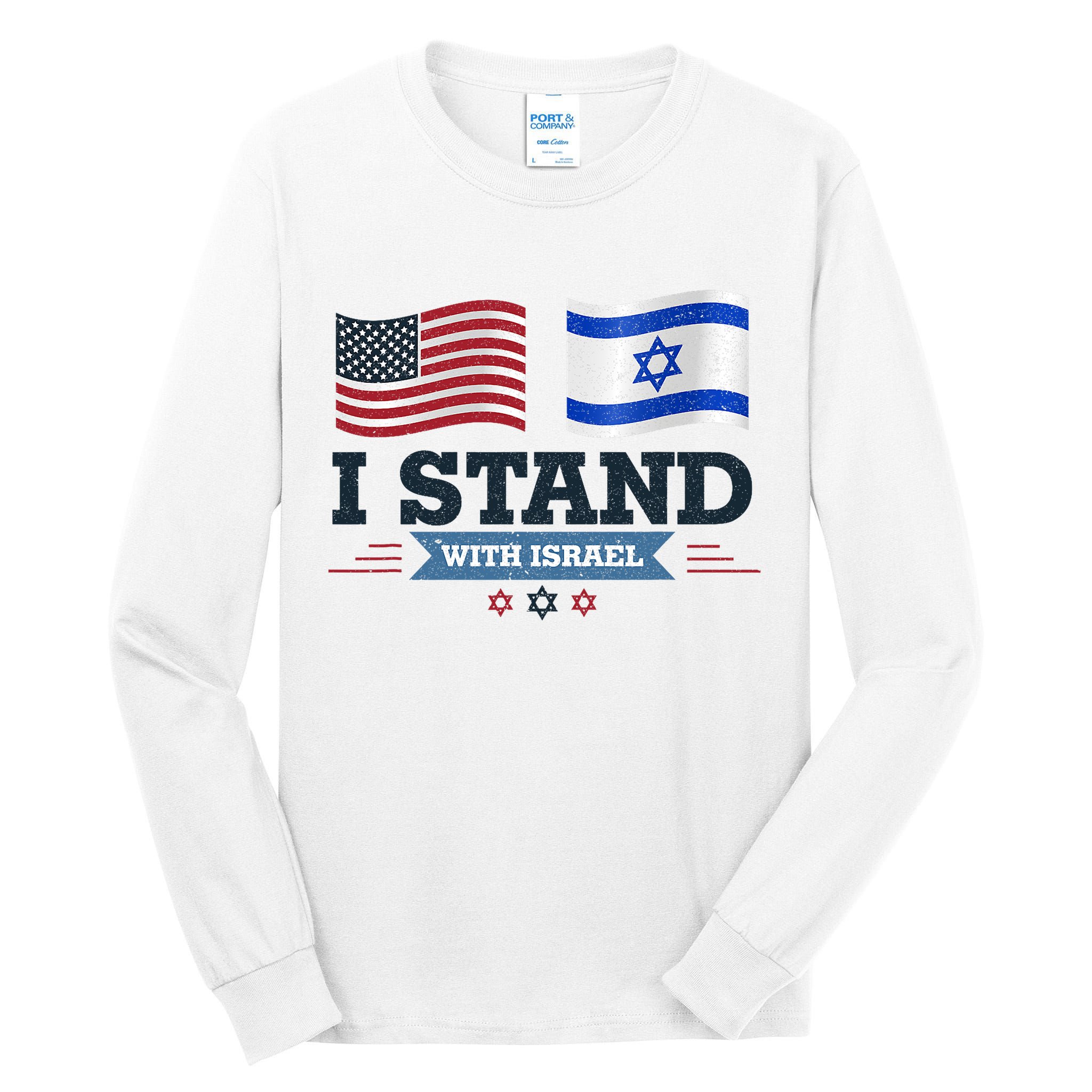 The Original I Stand With Israel Israel Usa Tall Long Sleeve T-Shirt