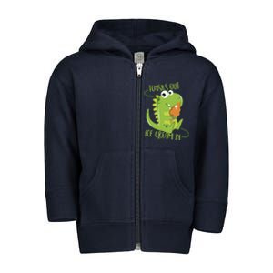 Tonsils Out Ice Cream In Dino Dinosaur Tonsillectomy Toddler Zip Fleece Hoodie