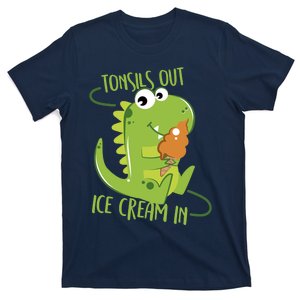 Tonsils Out Ice Cream In Dino Dinosaur Tonsillectomy T-Shirt