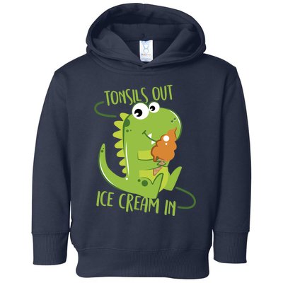 Tonsils Out Ice Cream In Dino Dinosaur Tonsillectomy Toddler Hoodie