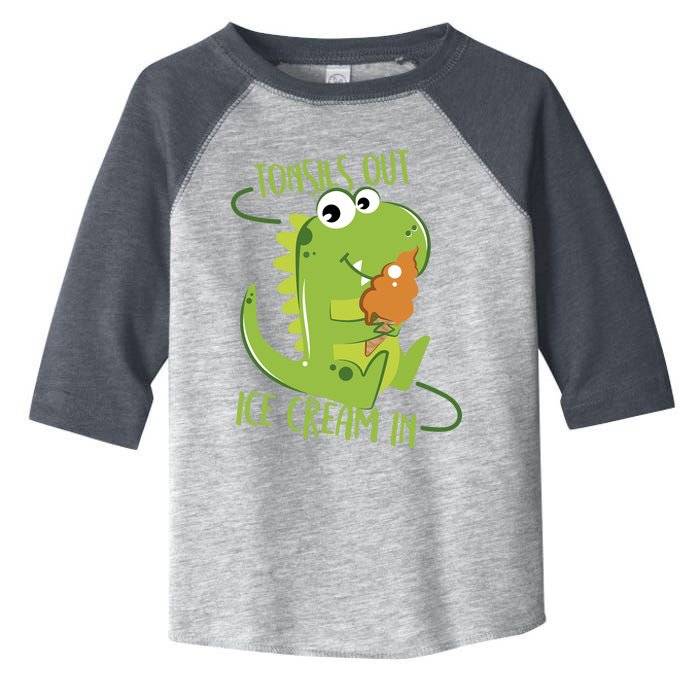 Tonsils Out Ice Cream In Dino Dinosaur Tonsillectomy Toddler Fine Jersey T-Shirt