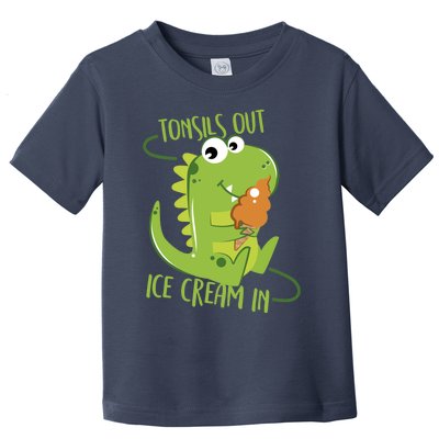 Tonsils Out Ice Cream In Dino Dinosaur Tonsillectomy Toddler T-Shirt