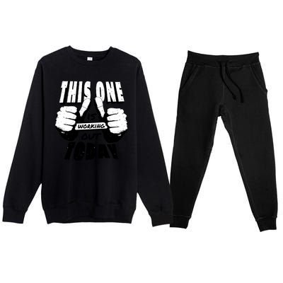 This One Is Working Out Today Premium Crewneck Sweatsuit Set