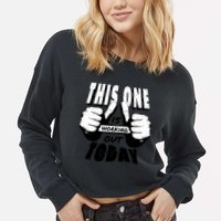 This One Is Working Out Today Cropped Pullover Crew