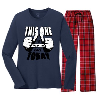 This One Is Working Out Today Women's Long Sleeve Flannel Pajama Set 