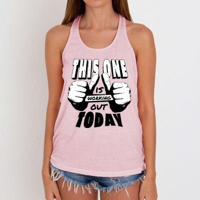 This One Is Working Out Today Women's Knotted Racerback Tank