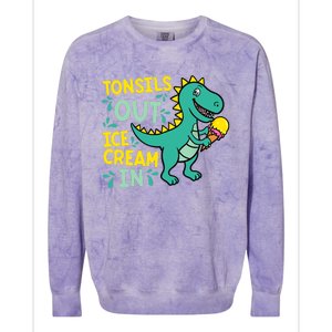 Tonsils Out Ice Cream In Dino Tonsillectomy Tonsil Removal Colorblast Crewneck Sweatshirt