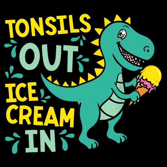 Tonsils Out Ice Cream In Dino Tonsillectomy Tonsil Removal Stripe Pom Pom Beanie