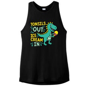 Tonsils Out Ice Cream In Dino Tonsillectomy Tonsil Removal Ladies PosiCharge Tri-Blend Wicking Tank