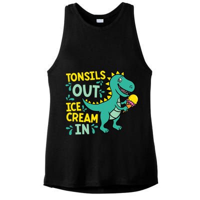 Tonsils Out Ice Cream In Dino Tonsillectomy Tonsil Removal Ladies PosiCharge Tri-Blend Wicking Tank