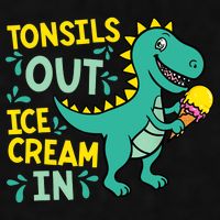 Tonsils Out Ice Cream In Dino Tonsillectomy Tonsil Removal Ladies PosiCharge Tri-Blend Wicking Tank