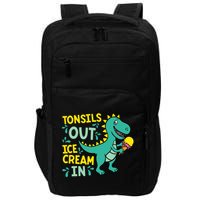 Tonsils Out Ice Cream In Dino Tonsillectomy Tonsil Removal Impact Tech Backpack