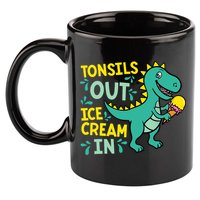 Tonsils Out Ice Cream In Dino Tonsillectomy Tonsil Removal 11oz C Handle Ceramic Mug